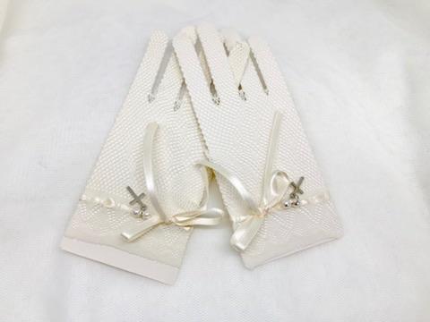 Soft Mesh Communion Gloves with bow embellishment | Accessories