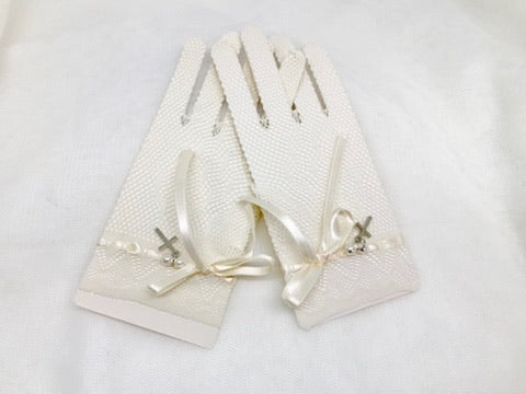 Soft MeshEid Gloves with bow embellishment | Accessories